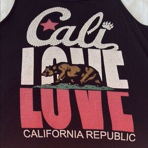 Cali Studded Love Black Tank Top